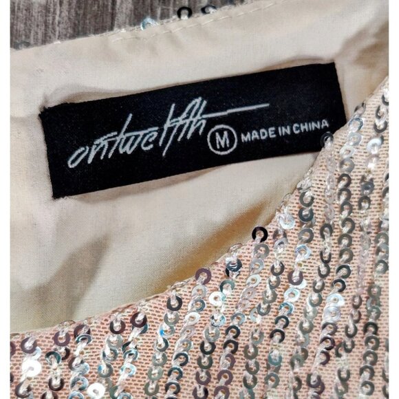 OnTwelfth Sequined Puff Sleeve‎ Top size M, Champagne - Picture 4 of 7
